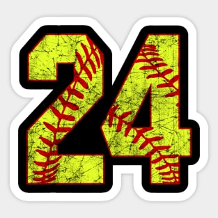 Fastpitch Softball Number 24 #24 Softball Shirt Jersey Uniform Favorite Player Biggest Fan Sticker